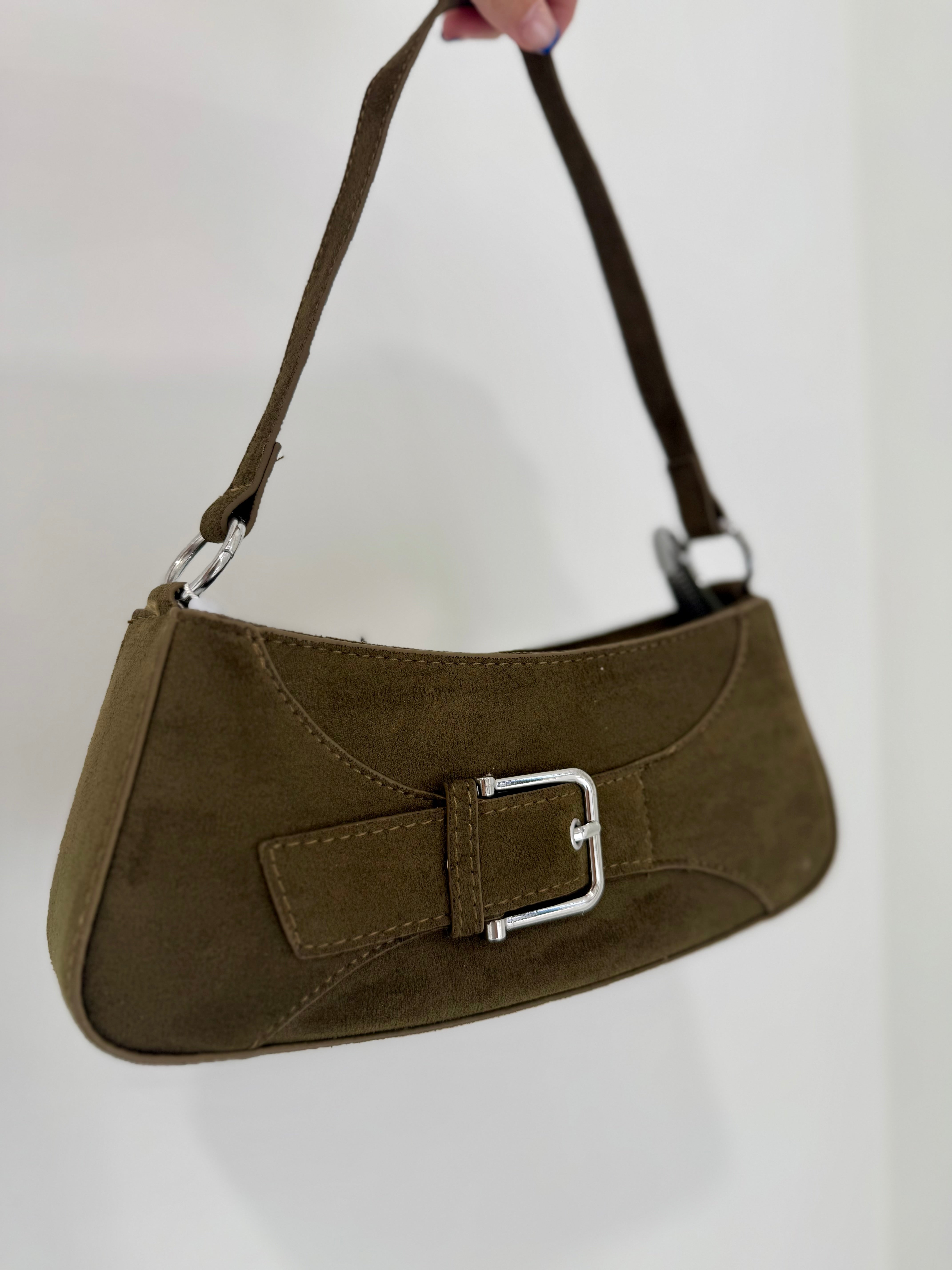 Buckle Detail Handbag - Olive