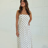 Dotty At Sea Midi Dress - Khaki