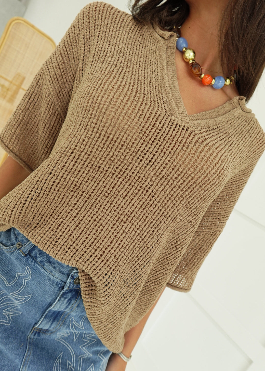 Crowley Knit Top - Khaki