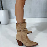 Aria Slouch Boot - Apricot