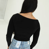 Twisted Narrative Top - Black