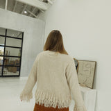 Audra Fringe Cardi - Lt Taupe