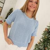 Starla Sweater - Blue/White