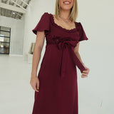 Applaud Please Midi Dress - Wine