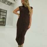 Zina Suede Midi Dress