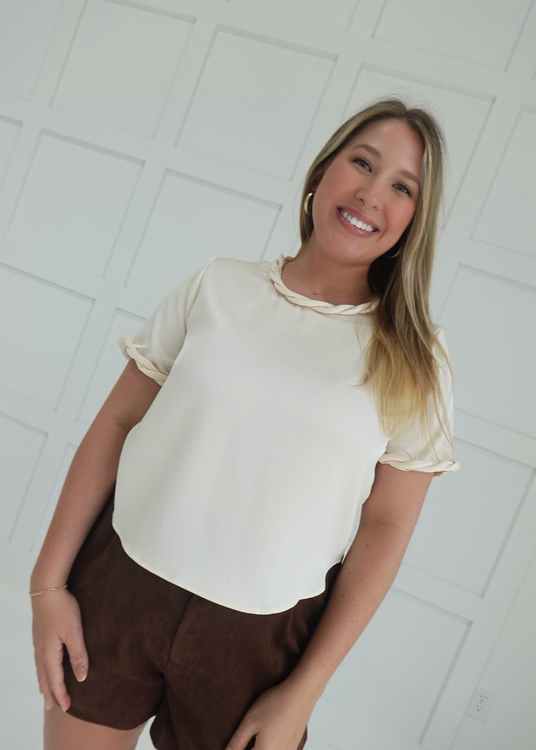 Braswell Twist Detail Top - Ivory
