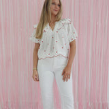 Lotta Love Top - White/Red *VDAY25