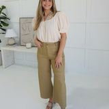 Ari Cropped Pants - Khaki