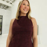 Yasmeen Suede Top - Burgundy