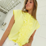 Marquette Ruffle Top - Lemon