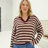 Chancey Sweater Top - Burgundy