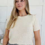 Wind Up Sweater Top - Cream