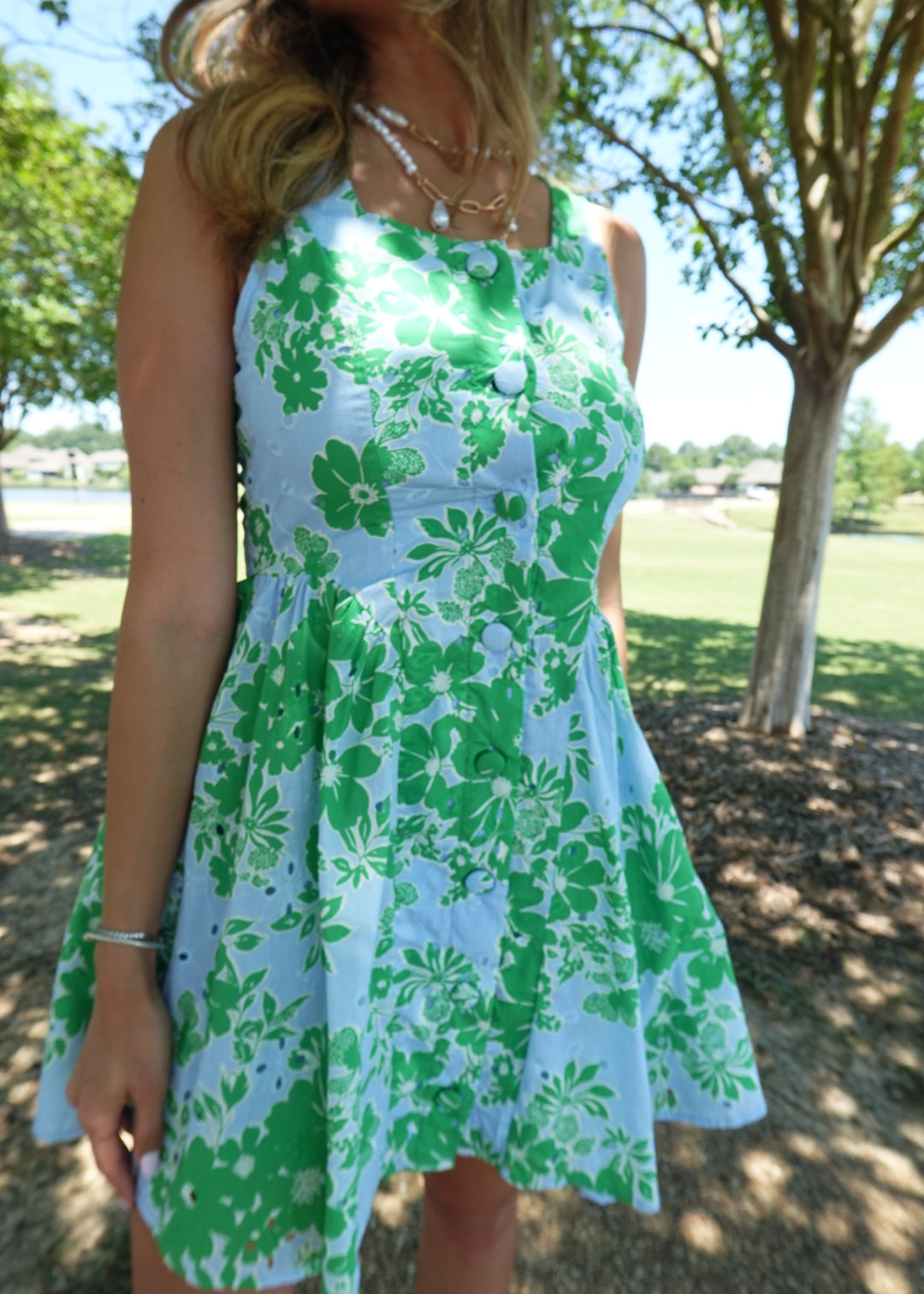 Green With Envy Mini Dress - Blue