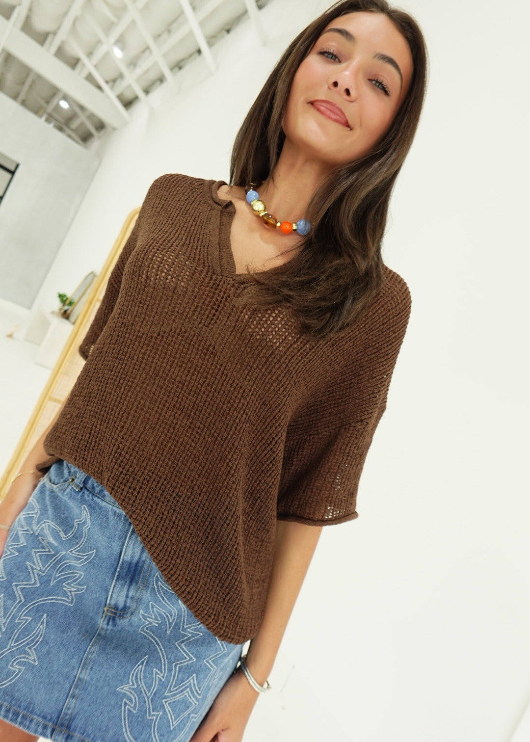 Crowley Knit Top - Choco