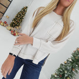 Drew Pocketed Sweater - Sand Beige