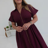 Sanction Midi Dress - Burgundy