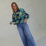 Ridge Peplum Top - Teal
