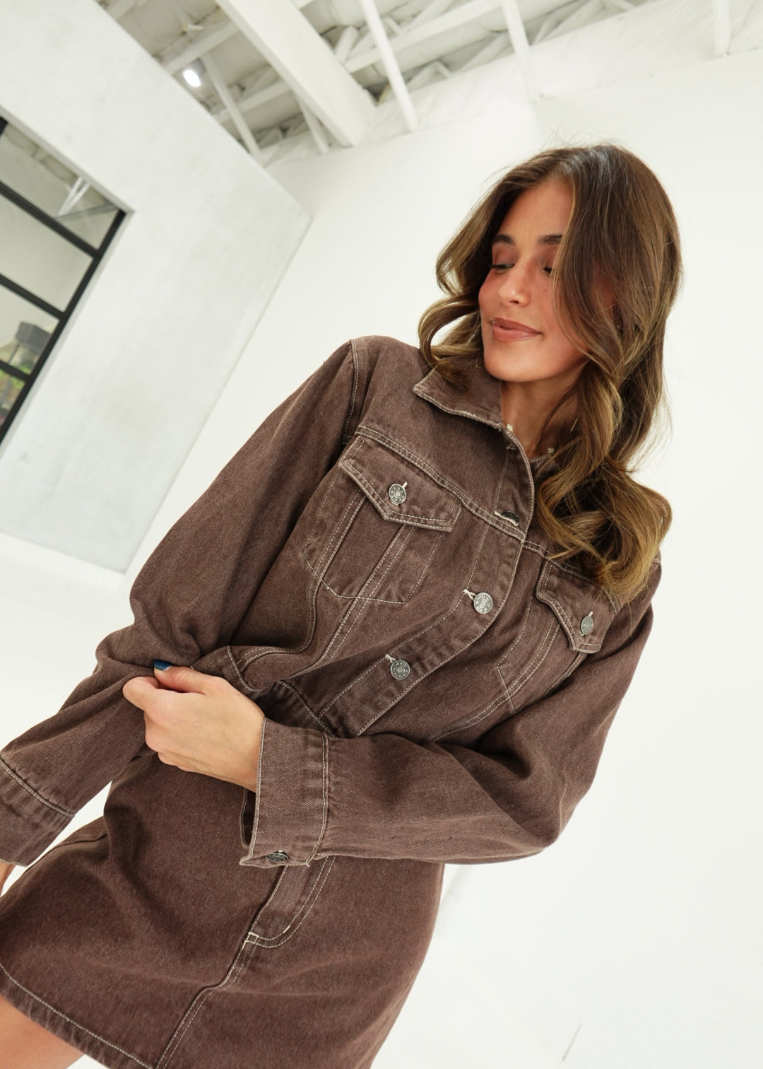 Ellison Cropped Jacket - Choco Brown