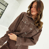 Ellison Cropped Jacket - Choco Brown