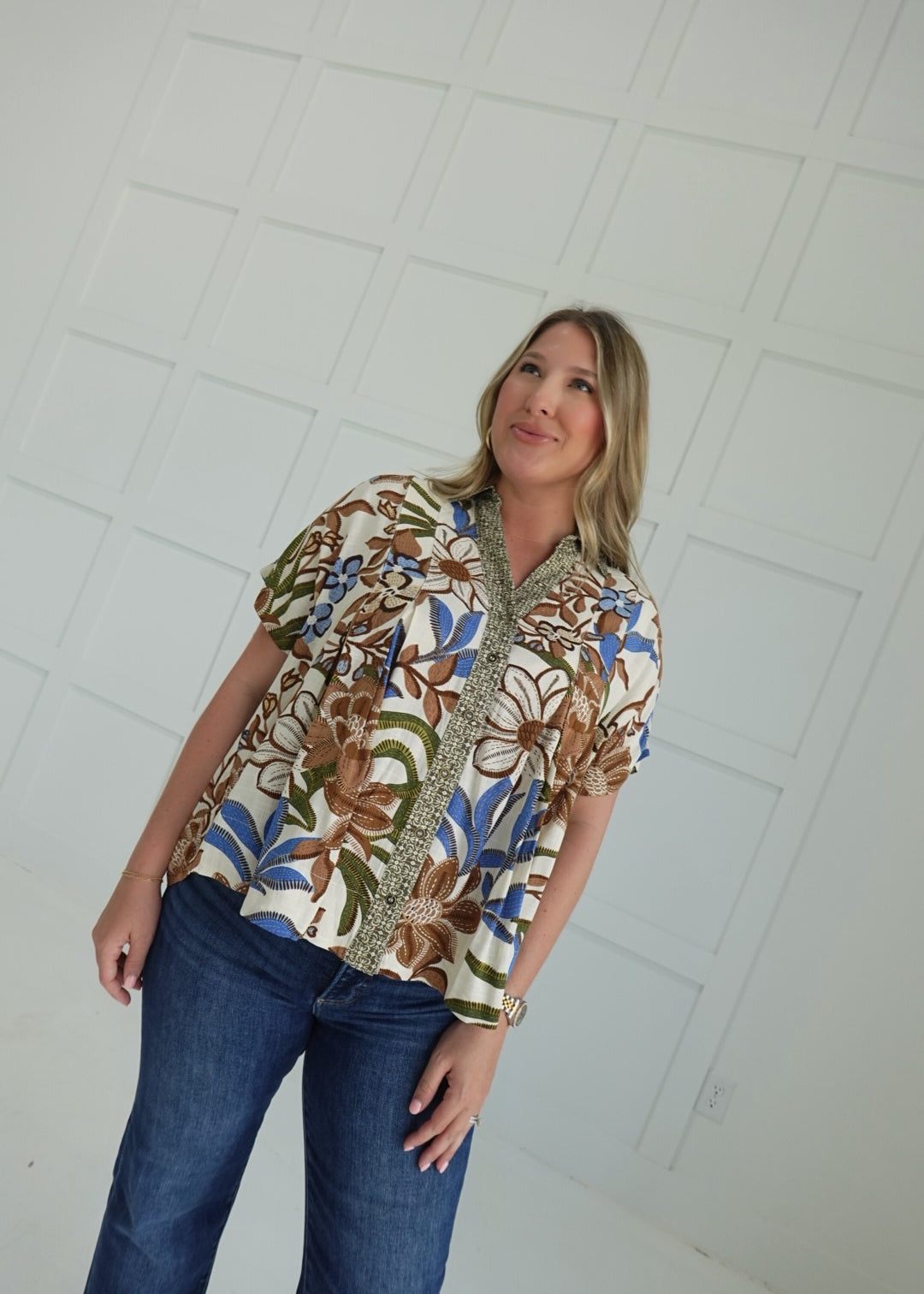 Fall For It Blouse - Taupe