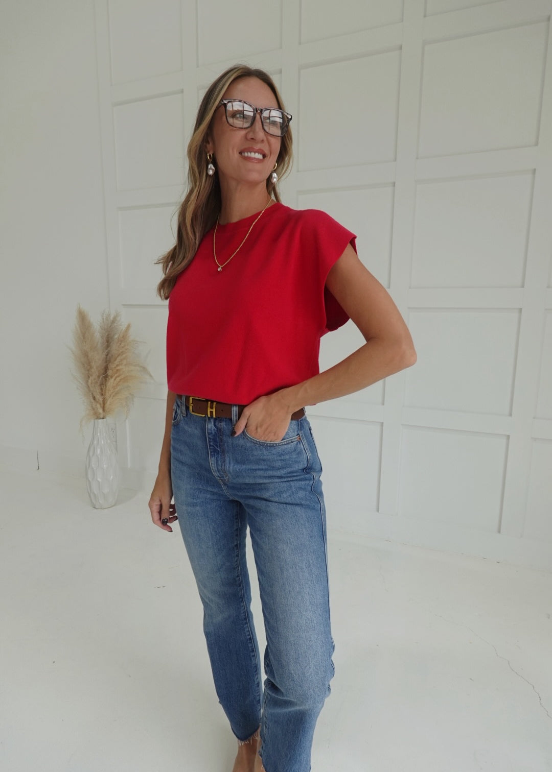 Mabry Sweater Top - Ruby