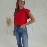 Mabry Sweater Top - Ruby
