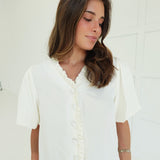 Leia Ruffle Top - Off White