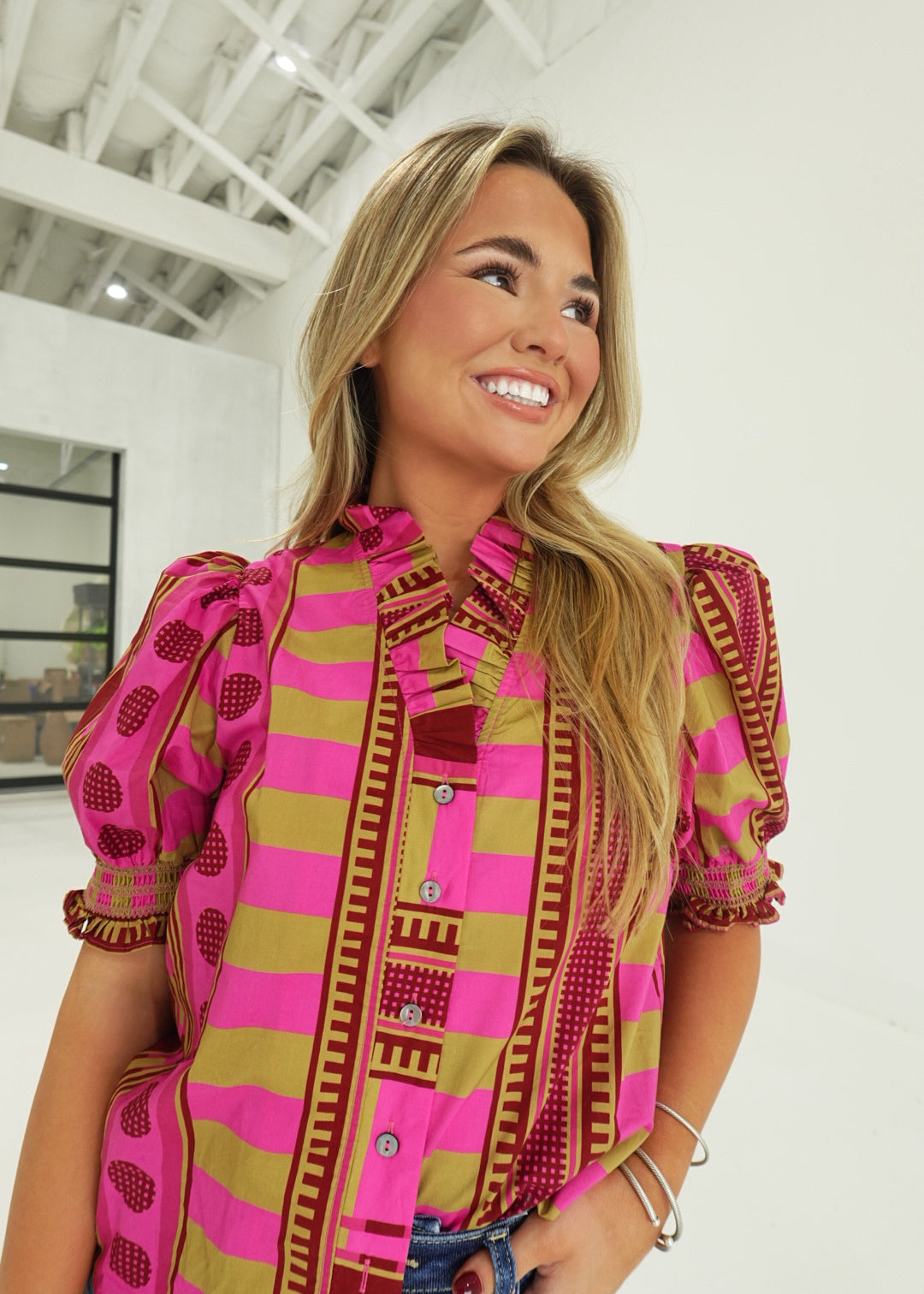 Beaufort Printed Top - Plum