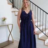 Picnic Behavior Midi Dress - Navy