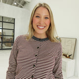 Homeroom Striped Cardi - Burgundy