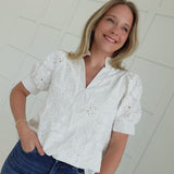 Adaline Embroidered Blouse - White