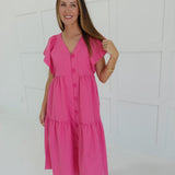 Justine Midi Dress - Pink