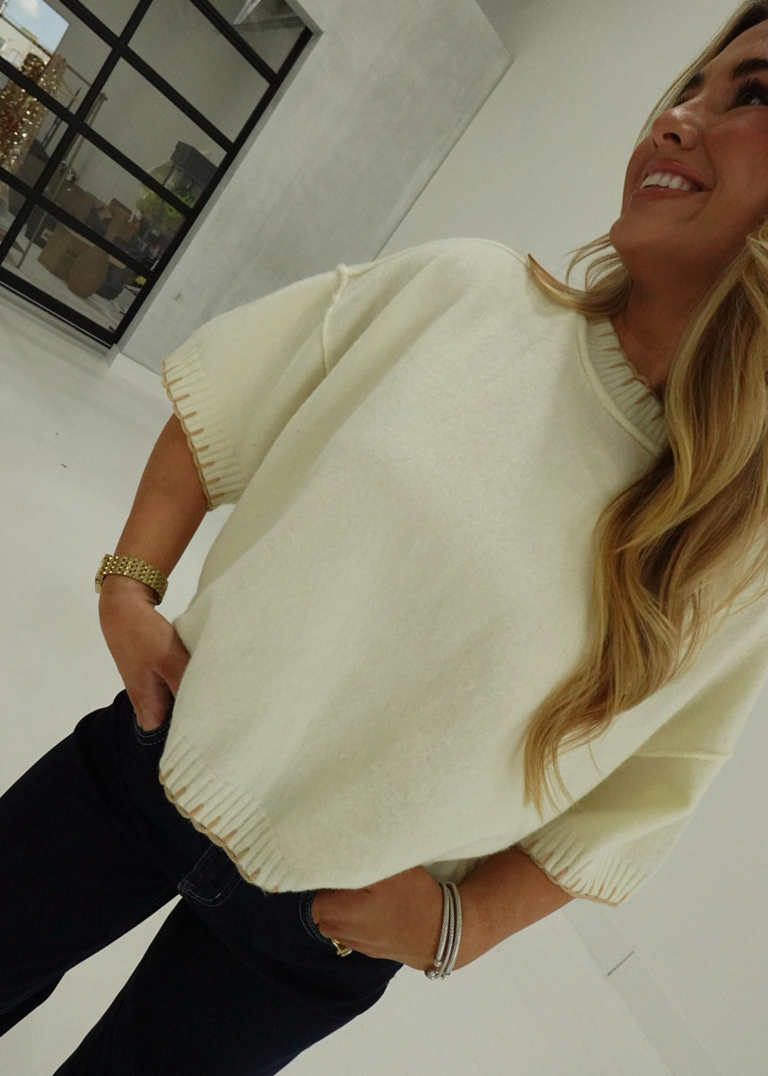 Scout Sweater - White/Beige