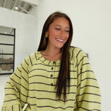 Easy Knitted Henley Top - Lime