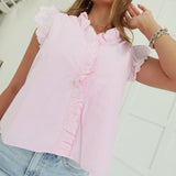 Skylar Ruffle Top - Peony Pink
