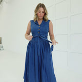 Evelyn Denim Midi Dress