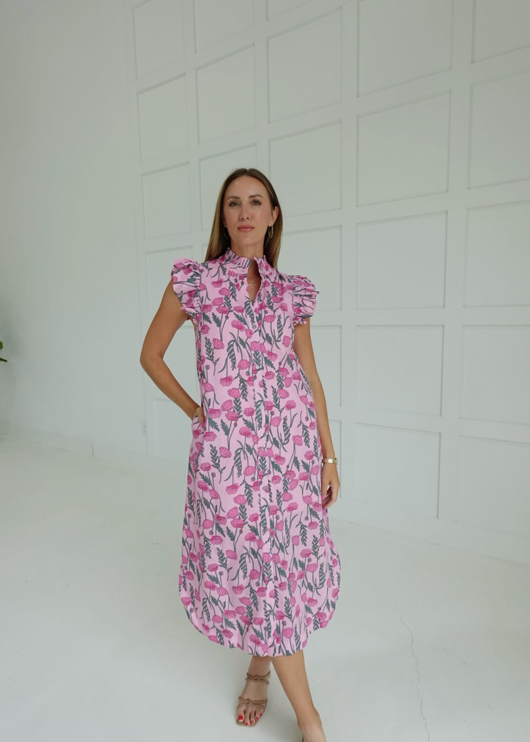 Melanie Midi Dress - Pink