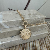 Clover Coin Pendant Necklace