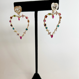 Gem Stone Heart Earrings