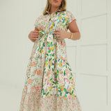 Cara Mixed Print Midi Dress
