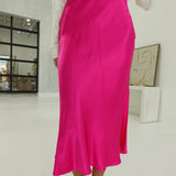 WOW Factor Midi Skirt - Fuchsia