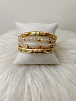 Mixed Bead + Coil Bracelet Set