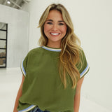 Smithers Contrast Top - Olive