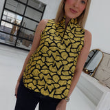 Cordelia Jacquard Top - Mustard