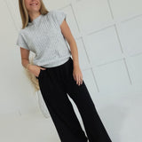 Flatter Me Ribbed Top - Grey