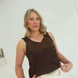 Hint of Ruffle Tank - Choco