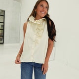 Priscilla Ruffle Top - Ecru