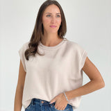 Quincy Sweater Top - Sand Beige