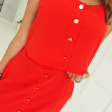 Zayda Skirt Set - Red