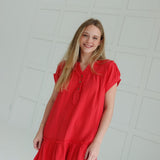 Cherishing Gauze Dress - Red